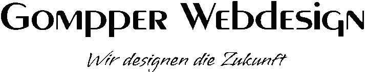 Gompper Webdesign - Wir designen die Zukunft schriftzug in Schwarz