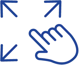 Skalierbar Icon mit Hand unten Links