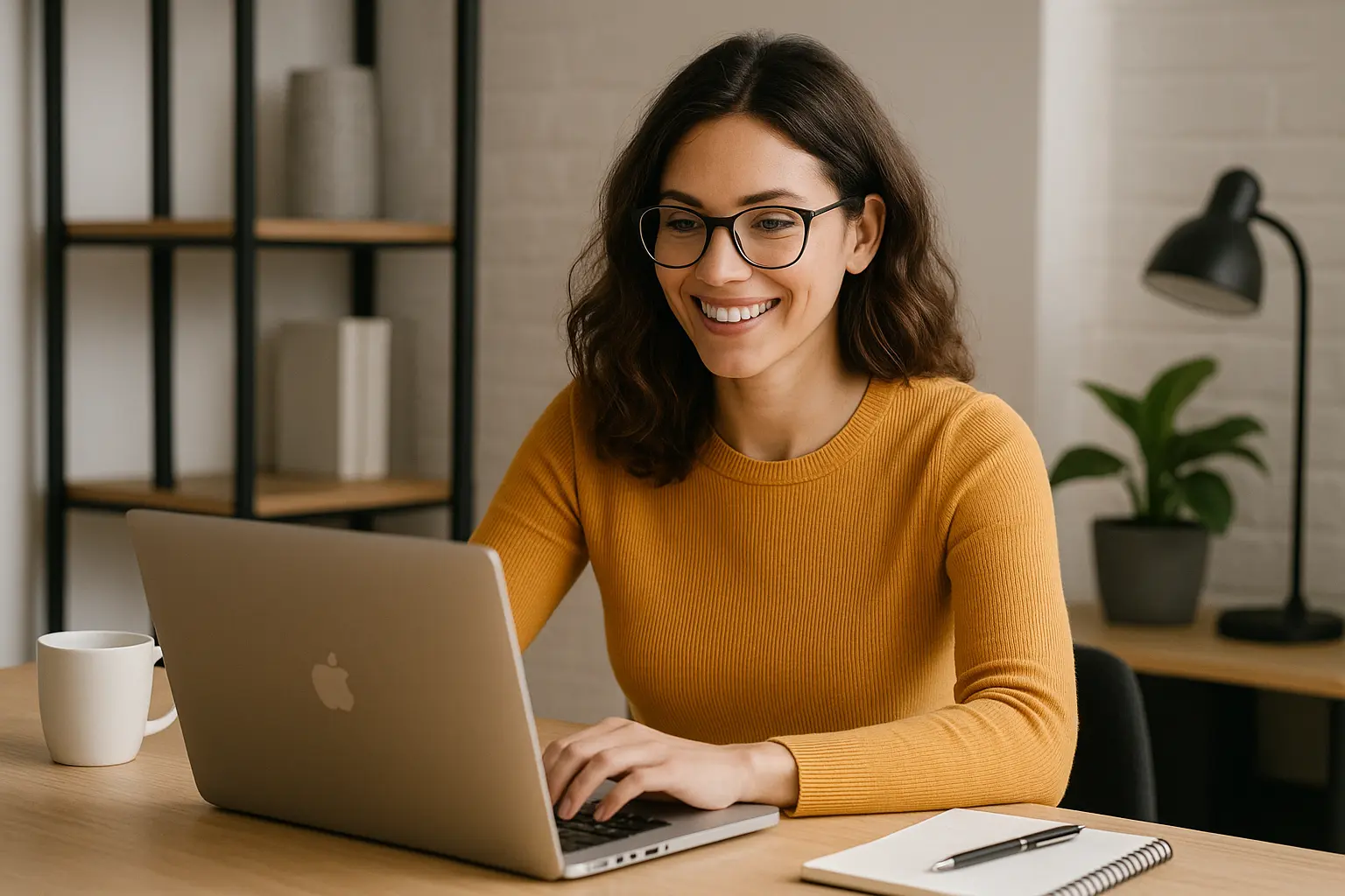 Gompper Webdesign 4 Frau vor einem Macbook - Individuelles Webdesign - Gompper Webdesign